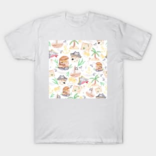 Watercolor Pirates | Pattern T-Shirt